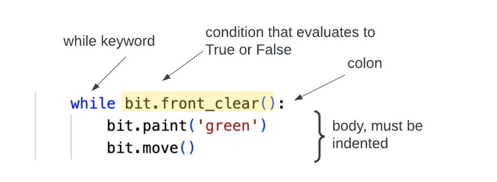 anatomy of a while loop